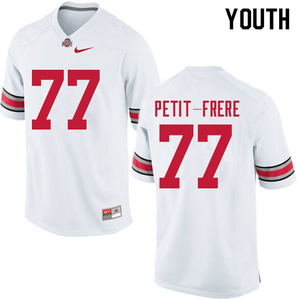 Youth #77 Nicholas Petit-Frere Ohio State Buckeyes College Football Jerseys Sale-White